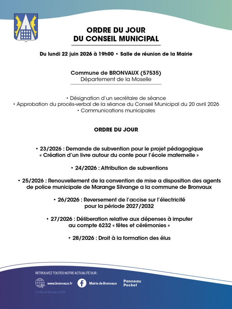 Conseil Municipal du 22 juin 2026