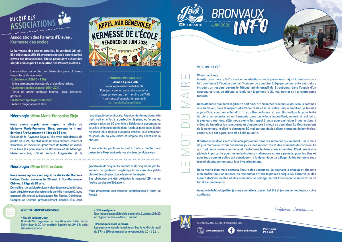 📬 Le nouveau Bronvaux Info est arrivé dans vos boîtes aux lettres !