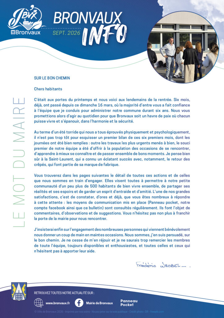 Le nouveau Bronvaux Info est dans vos boîtes aux lettres !